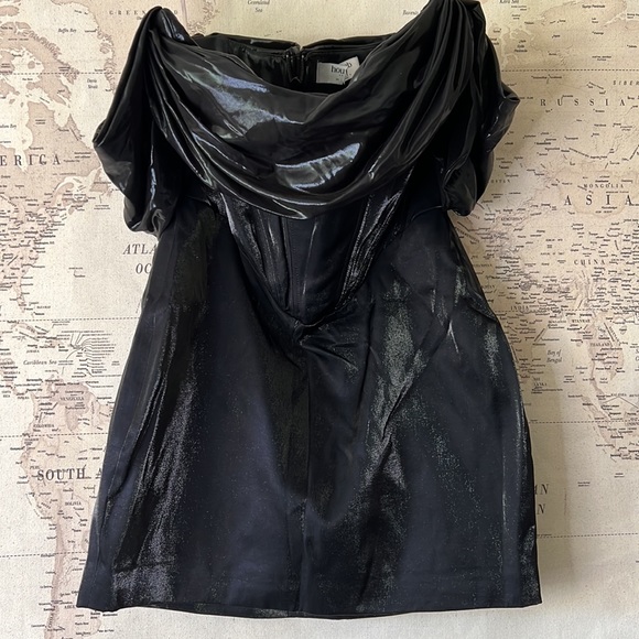 RARE House of CB ‘Lucinda’ Off Shoulder Mini Wetlook Night Out Dress NWOT - Picture 9 of 14